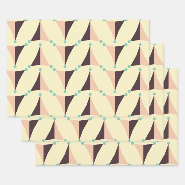 Hoja De Papel De Regalo Geometric pattern in retro vibe (Set)