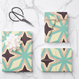 Hoja De Papel De Regalo Geometric pattern with alternating dark star shape