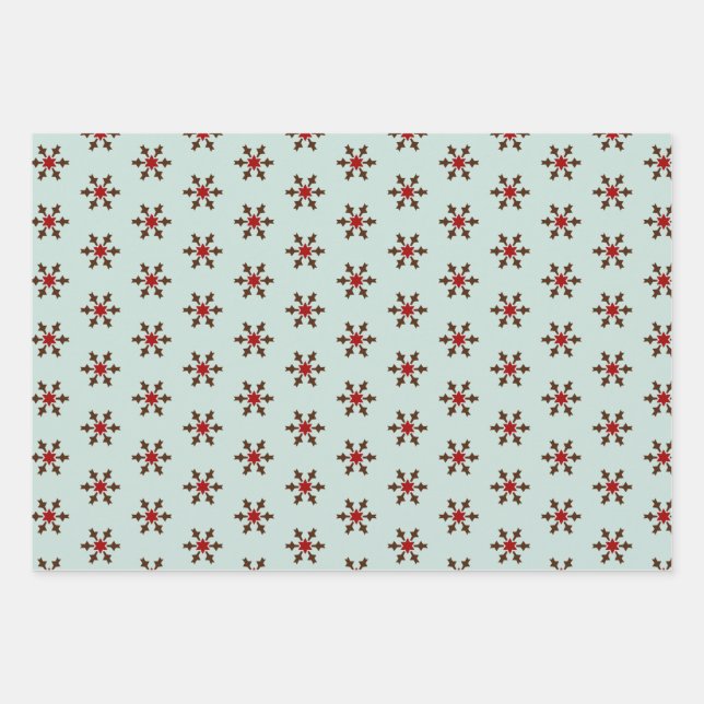 Hoja De Papel De Regalo Geometric Winter Holiday Gift Wrapping Sheets (Anverso)