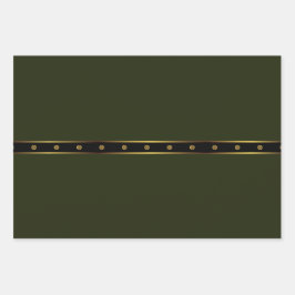 Hoja De Papel De Regalo Geométrico De Oro Y Negro Esmeralda minimalista