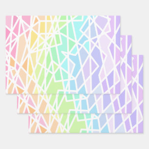 Hoja De Papel De Regalo Geométrico gradiente de arco iris