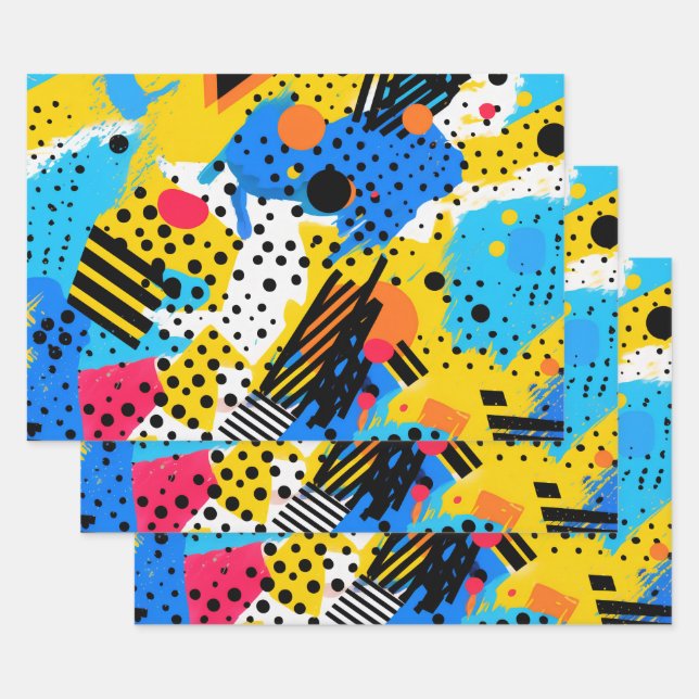 Hoja De Papel De Regalo Geométrico moderno (Set)