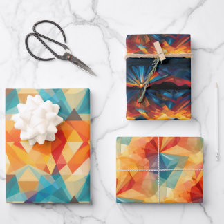 Hoja De Papel De Regalo Geométrico Mosaico de Sunrise: Diseño de Nuevos Co