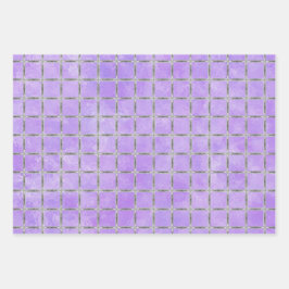 Hoja De Papel De Regalo Geométrico púrpura y gris