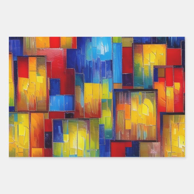 Hoja De Papel De Regalo Geschenkpapier - Bunte Fenster (Anverso)