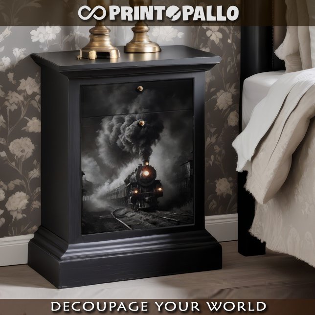 Hoja De Papel De Regalo Ghost train from 1900, desert station - Decoupage  (Subido por el creador)