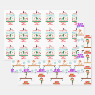 Hoja De Papel De Regalo Gimnasia navidad