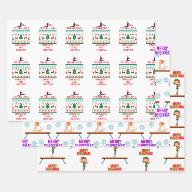 Hoja De Papel De Regalo Gimnasia navidad (Set)