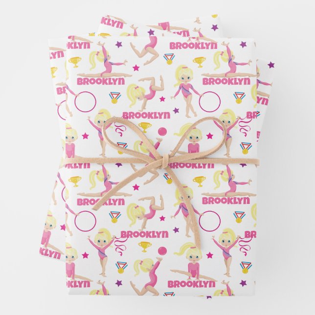 Hoja De Papel De Regalo Gimnast Multicultural Personalizado (In situ)