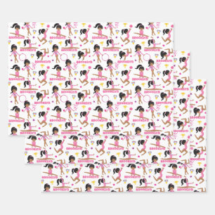 Hoja De Papel De Regalo Gimnast Multicultural Personalizado