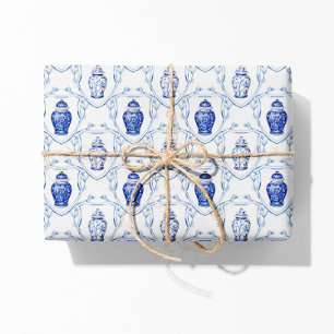 Hoja De Papel De Regalo Ginger Jar Blue y White Chinoiserie