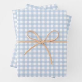 Hoja De Papel De Regalo Gingham Azul y Blanco