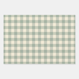 Hoja De Papel De Regalo Gingham Casi Despierto - A lo largo del río a cuad