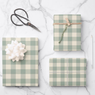 Hoja De Papel De Regalo Gingham Casi Despierto - A lo largo del río a cuad