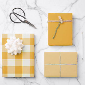 Hoja De Papel De Regalo Gingham de mandarina