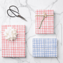 Gingham Dibujado a Mano Moderno Lindo Azul Rojo Pí