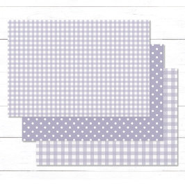 Hoja De Papel De Regalo Gingham Polka Dots Pastel Lavender Mix y Match