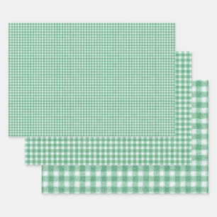 Hoja De Papel De Regalo Gingham Verde Menta