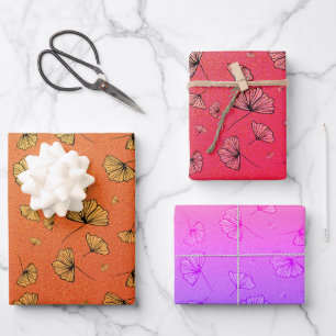 Hoja De Papel De Regalo ginkgo de otoño