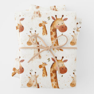 Hoja De Papel De Regalo Girafes para bebés