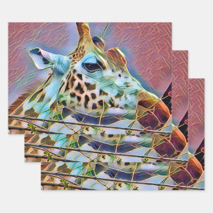 HOJA DE PAPEL DE REGALO GIRAFFE