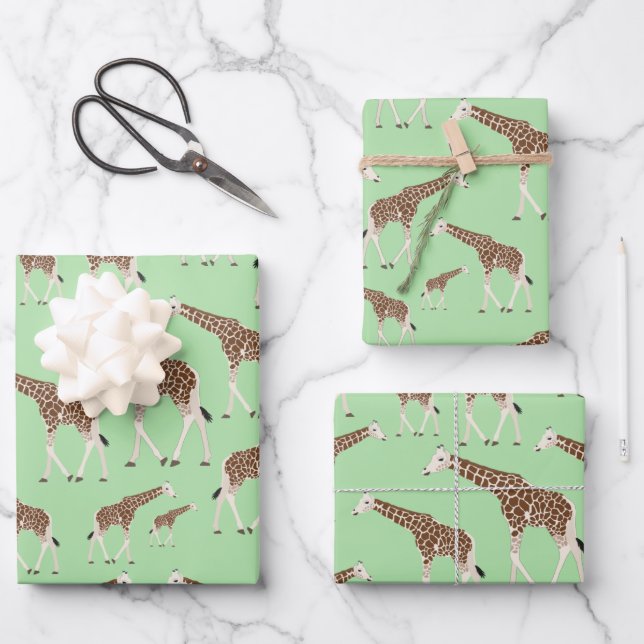 Hoja De Papel De Regalo Giraffe Jungle Safari Animal (Anverso)