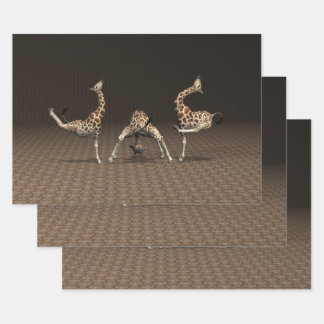 Hoja De Papel De Regalo Giraffes bailarinas