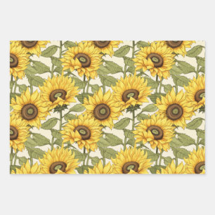 Hoja De Papel De Regalo Girasol amarillo brillante