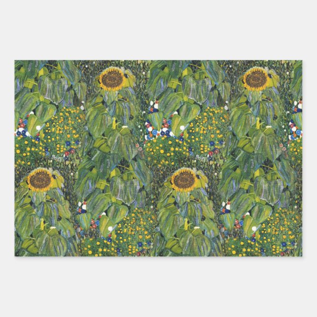 Hoja De Papel De Regalo Girasol por Gustav Klimt (Anverso)