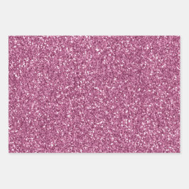 Hoja De Papel De Regalo Girly Bonito Rosa Glitzy Purpurina Sparkle