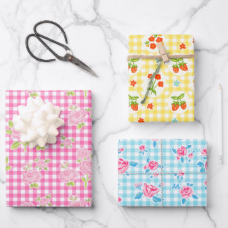 Hoja De Papel De Regalo girly gingham check pattern
