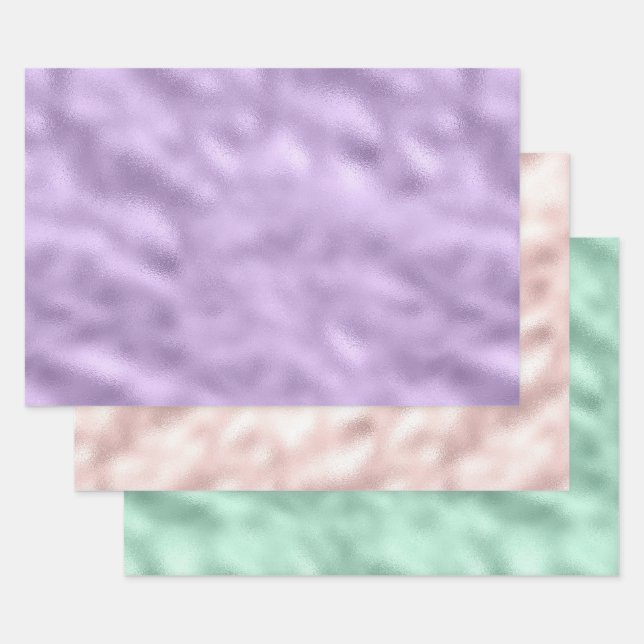 Hoja De Papel De Regalo Girly Glam Purple (Set)