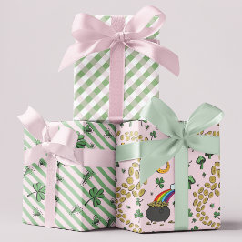Hoja De Papel De Regalo Girly Pink St Patricks Day