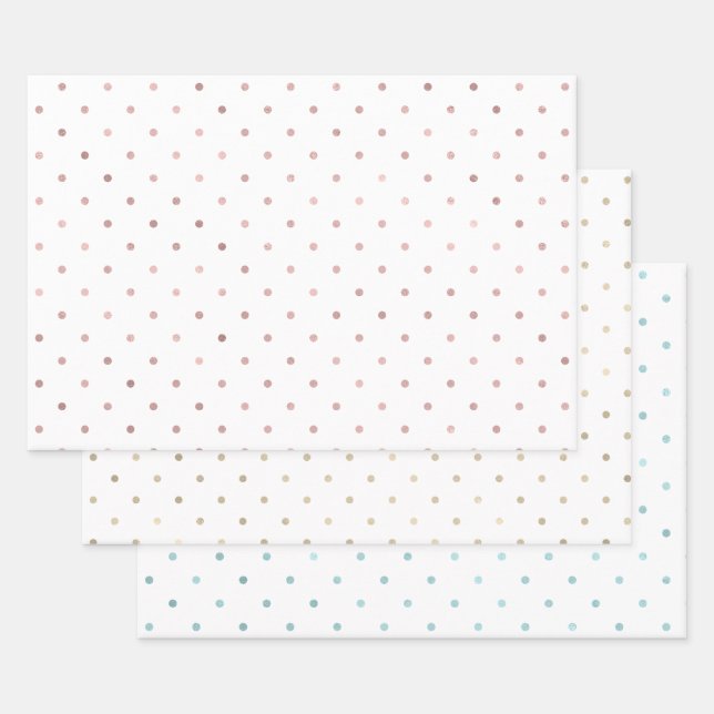 Hoja De Papel De Regalo Girly Rubor Pink Dots (Set)