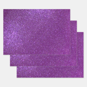 Hoja De Papel De Regalo Girly Sparkly Royal Purple Purpurina
