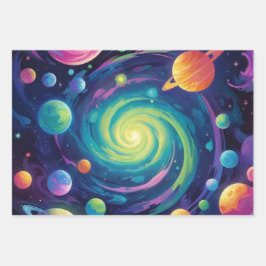 Hoja De Papel De Regalo Giro planetario