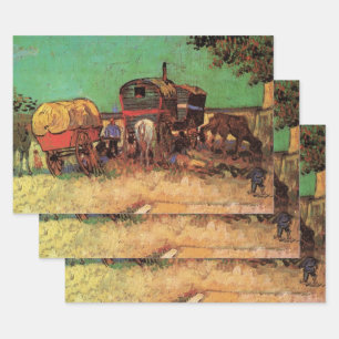 Hoja De Papel De Regalo Gitanos con caravanas de Vincent van Gogh
