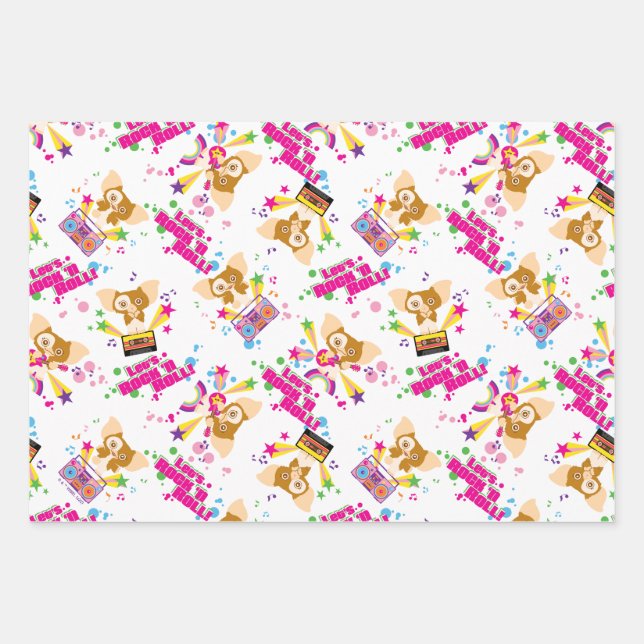 Hoja De Papel De Regalo Gizmo | Rock 'n Roll Pattern (Anverso)