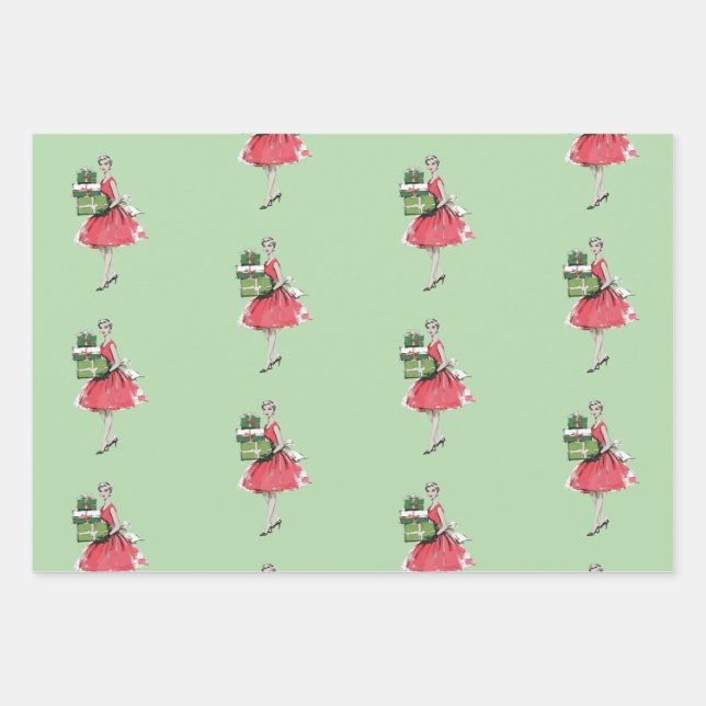 Hoja De Papel De Regalo Glam Christmas Wrapping Paper (Anverso)