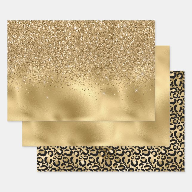 Hoja De Papel De Regalo Glam Gold (Set)