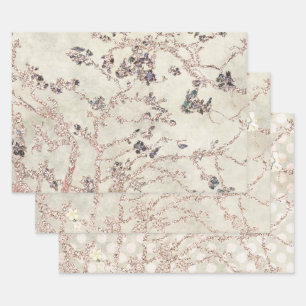 Hoja De Papel De Regalo Glam Lavender Almond Blossoms 