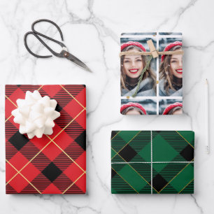Hoja De Papel De Regalo Glam Plaid Navidades Holiday Photo