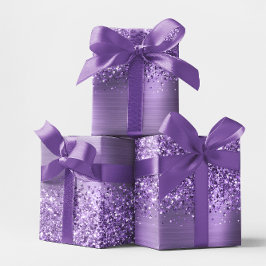 Hoja De Papel De Regalo Glam púrpura claro Purpurinoso