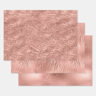 Hoja De Papel De Regalo Glam rosa dorado Rosa