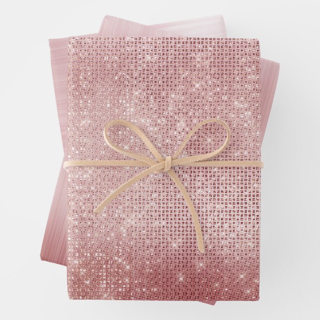 Hoja De Papel De Regalo Glam Rubor Pink Glitzy Sparkle (In situ)