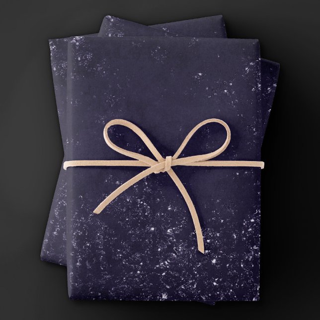 Hoja De Papel De Regalo Glimmery Indigo Grunge | Midnight Purple Damask (Subido por el creador)
