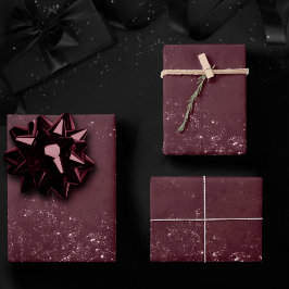 Hoja De Papel De Regalo Glimmery Wine Grunge | Sangria Bordeaux Damask