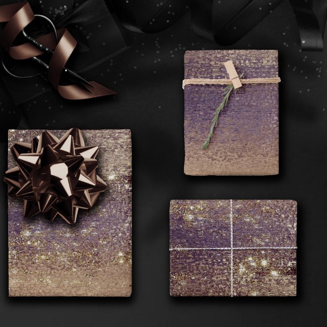 Hoja De Papel De Regalo Glitzy Foil | Bronze Taupe Faux Glitter Sparkle (Subido por el creador)