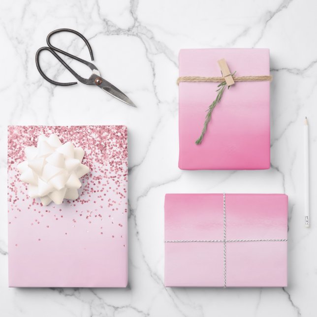 Hoja De Papel De Regalo Glitzy Sparkle Purpurina (Anverso)