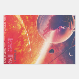 Hoja De Papel De Regalo Globo de aire caliente extremo sobre el paisaje vo